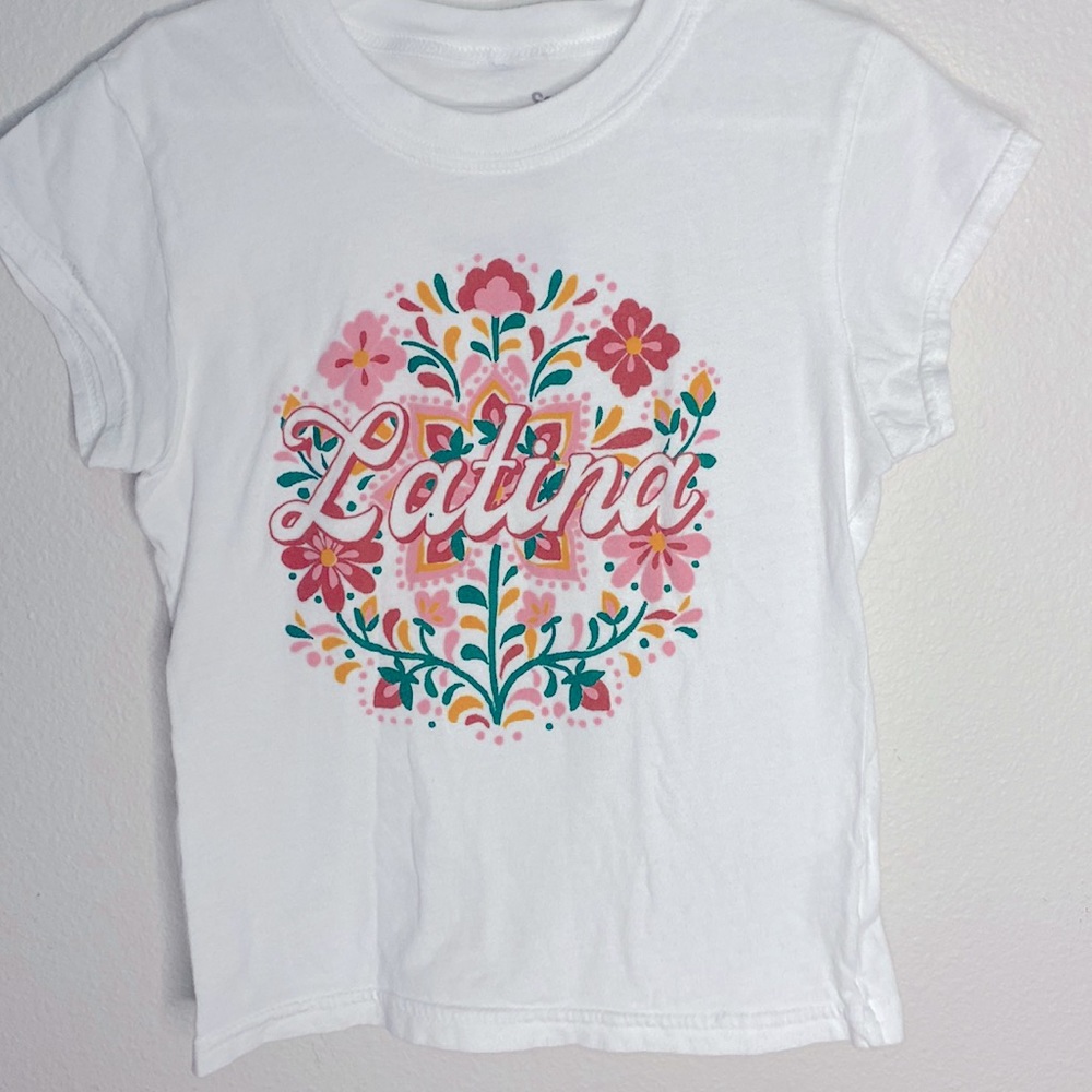 Girls 7-16 SO® Floral "Latina" Tee by SO size medium
